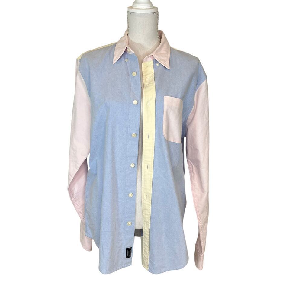 Abercrombie & Fitch Top Long Sleeve Colorblock Shirt Size L - Picture 3 of 7